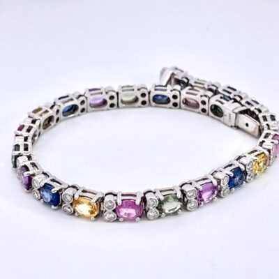 Multi Colored Fancy Sapphire Diamond Bracelet