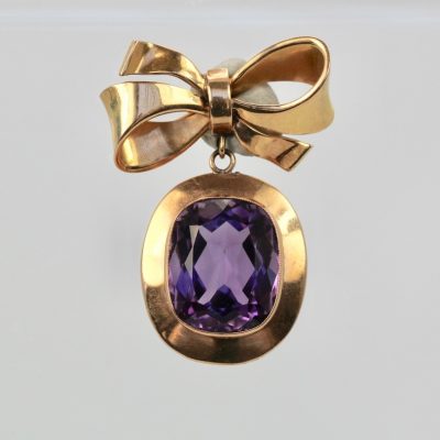 Vintage Amethyst Rose Gold Pendant - detail