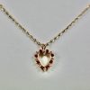 Ruby Diamond Open Heart Pendant on Yellow Gold Chain