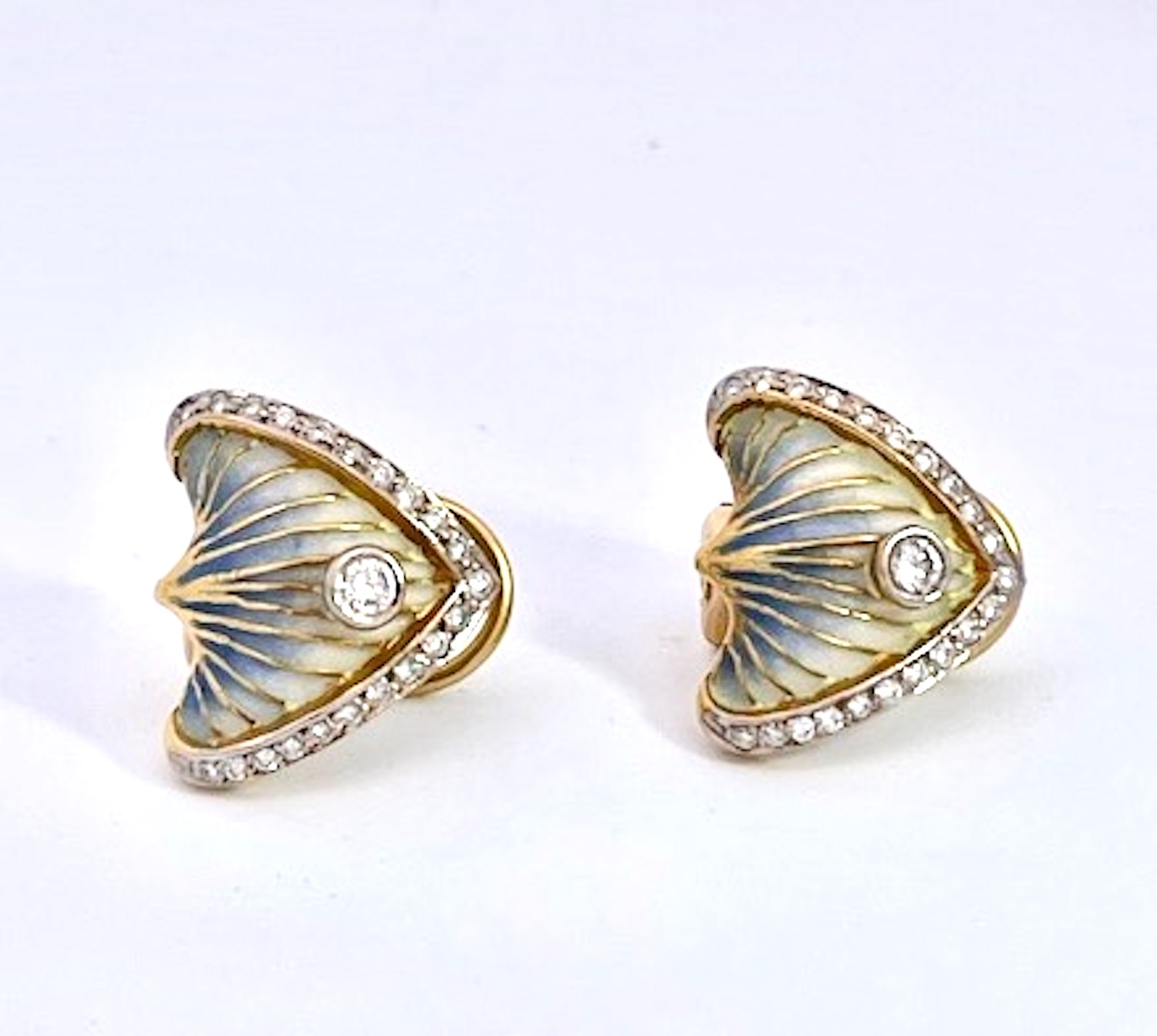 Masriera Plique a Jour Earrings 18K