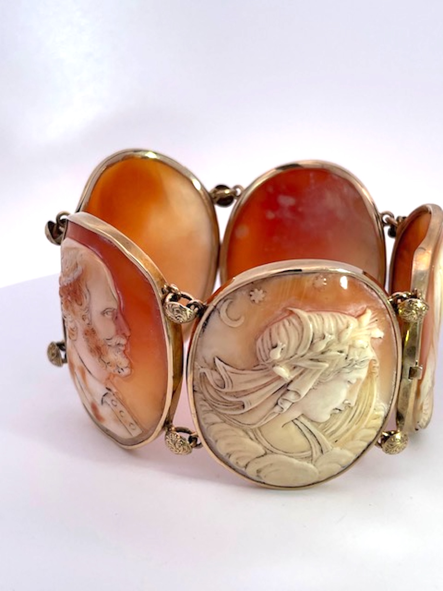 Huge Antique Cameo Bracelet 14K