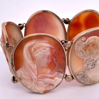 Huge Antique Cameo Bracelet 14K