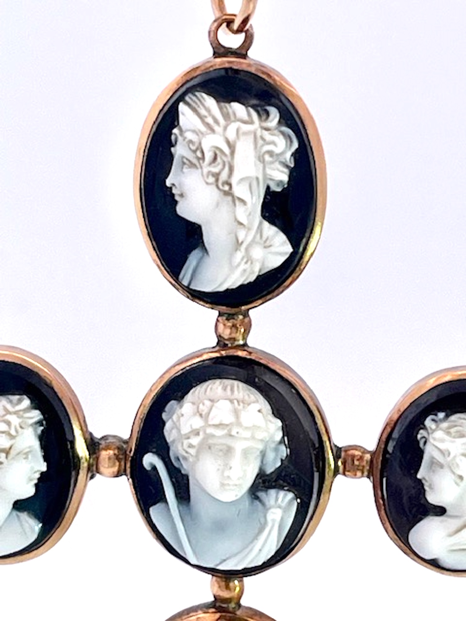 Hardstone Cameo Cross Pendant 14K Circa 1860