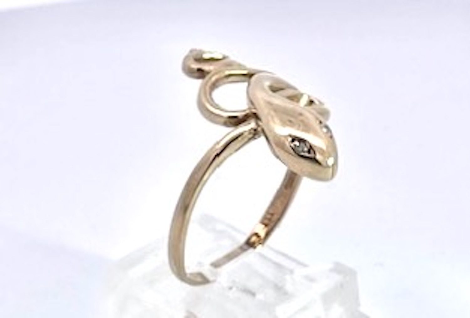 Simple Yellow Gold Snake Ring 14K